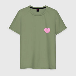 Мужская футболка Розовое сердечко - мини