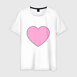 Мужская футболка Большое розовое сердечко