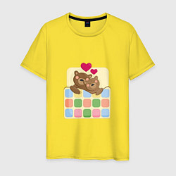 Мужская футболка Спящие влюбленные медведи