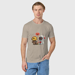 Футболка хлопковая мужская Влюбленные роботы арт, цвет: миндальный — фото 2
