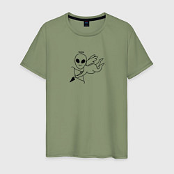 Мужская футболка Пришелец купидон с луком и стрелой