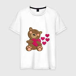 Мужская футболка Влюбленный медведь с сердцем
