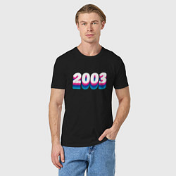 Футболка хлопковая мужская Made in 2003 vintage art, цвет: черный — фото 2