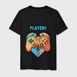 Футболка хлопковая мужская Player 1, цвет: черный