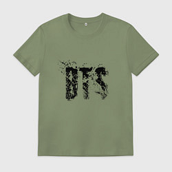 Футболка хлопковая мужская BTS logo, цвет: авокадо