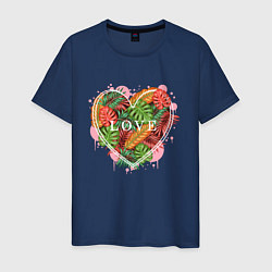 Мужская футболка Сердце в цветах
