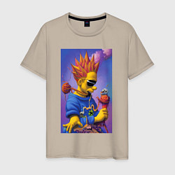 Мужская футболка Bart Simpson - нейросеть - сюрреализм