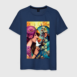 Мужская футболка Неземная любовь - нейросеть - art