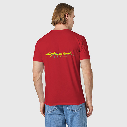 Мужская футболка Cyberpunk, Luxury agario style / Красный – фото 4
