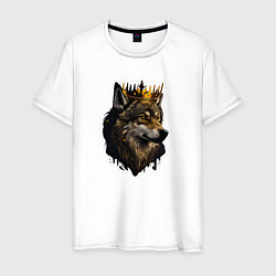 Мужская футболка Волк-царь в короне