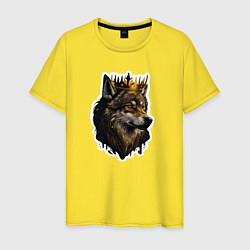 Мужская футболка Волк-царь в короне