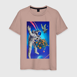 Мужская футболка День святого Валентина в космосе - нейросеть