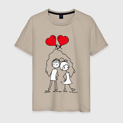 Мужская футболка Влюбленные с шариками