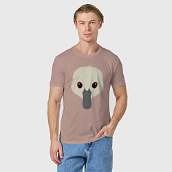 Футболка хлопковая мужская Морда утёнка, цвет: пыльно-розовый — фото 2