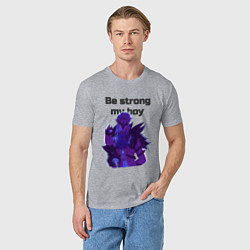 Футболка хлопковая мужская Be strong, my boy, цвет: меланж — фото 2