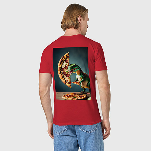 Мужская футболка Пиццазавр / Красный – фото 4