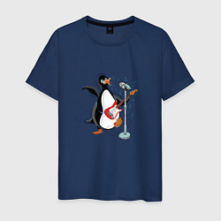 Мужская футболка Пингвин- гитарист