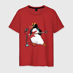 Мужская футболка Пингвин- басист