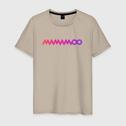 Футболка хлопковая мужская Mamamoo gradient logo, цвет: миндальный