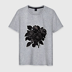 Мужская футболка Букет и черные розы