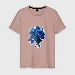 Мужская футболка Букет и синие розы