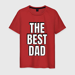 Мужская футболка The best dad белая надпись с тенью