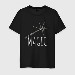 Мужская футболка Magic надпись и волшебная палка