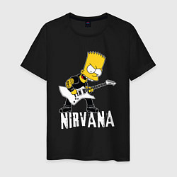 Мужская футболка Нирвана Барт Симпсон рокер
