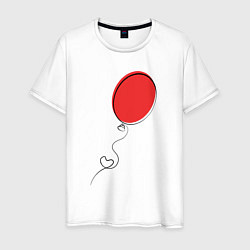 Мужская футболка Красный воздушный шарик с сердцем