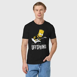 Футболка хлопковая мужская Offspring Барт Симпсон рокер, цвет: черный — фото 2