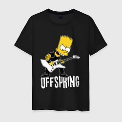 Футболка хлопковая мужская Offspring Барт Симпсон рокер, цвет: черный