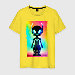 Мужская футболка Alien cub - neural network - neon glow