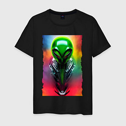 Мужская футболка Alien - neural network - art - neon glow