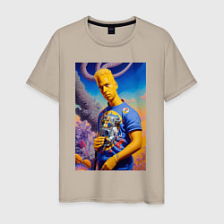 Мужская футболка Подросший Барт Симпсон - фантазия - нейросеть