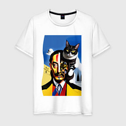 Мужская футболка Salvador Dali and his cat