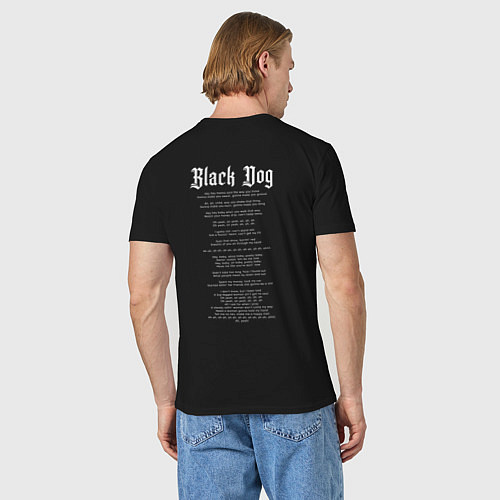 Мужская футболка Led Zeppelin Black dog / Черный – фото 4