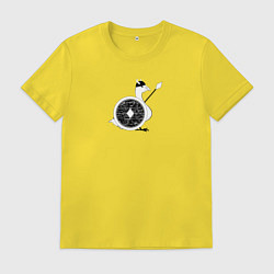 Футболка хлопковая мужская Гусь воин викинг, цвет: желтый