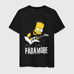 Мужская футболка Paramore Барт Симпсон рокер