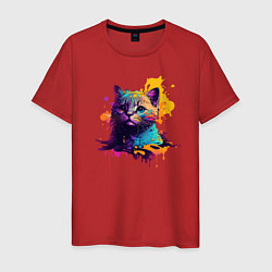 Мужская футболка Котик в красках