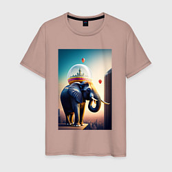 Мужская футболка Слон, что держит город