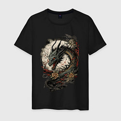 Мужская футболка Мифический японский дракон