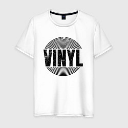 Мужская футболка Vinyl надпись с пластинкой