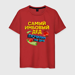 Футболка хлопковая мужская Самый имбовый дед, цвет: красный