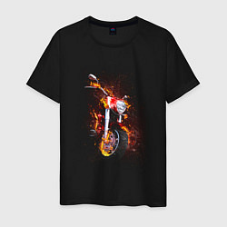 Мужская футболка Огненный мотоцикл