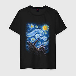 Мужская футболка Звёздная ночь и космонавт