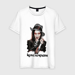 Футболка хлопковая мужская Marilyn Manson clipart, цвет: белый