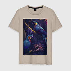 Мужская футболка Разноцветные попугаи