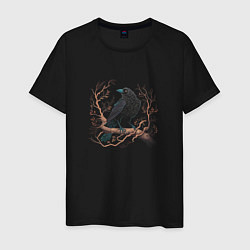 Мужская футболка Crow on a branch