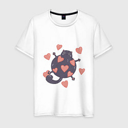 Мужская футболка Мартовский котик в любви