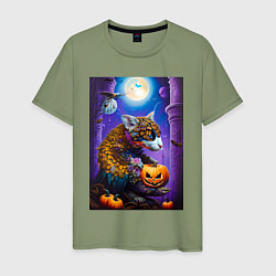 Мужская футболка Чешуйчетый котяра - хэллоуин - ночь